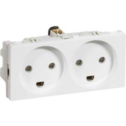 Schneider Electric LK Fuga stikkontakt med jord, 2 moduler - hvid