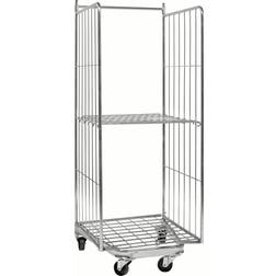 Konga Mekaniska Rullcontainer stackningsbar 800x730x1910mm, 400kg, Elförzinkad, 2 fast 2 länk med broms