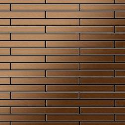 Alloy Alloy - Mosaic tile massiv metal Titanium Amber brushed copper 1.6mm thick Avenue-Ti-AB