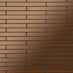 Alloy - Mosaic tile massiv metal Titanium Amber brushed copper 1.6mm thick Avenue-Ti-AB