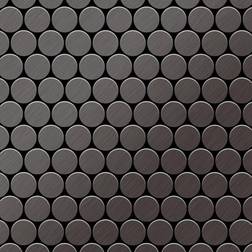 Alloy Alloy - Mosaic tile massiv metal Titanium Smoke brushed dark grey 1.6mm thick Dollar-Ti-SB