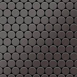 Alloy - Mosaic tile massiv metal Titanium Smoke brushed dark grey 1.6mm thick Dollar-Ti-SB