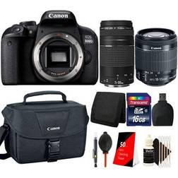 Canon EOS 800D 24.2MP Digital SLR Camera with 18-55mm, 75-300mm and Original Case Premium Bundle