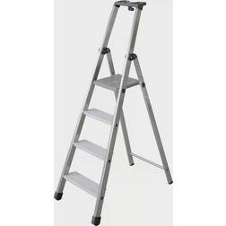 Step ladder, single sided access with extra deep steps, 4 steps incl. platform