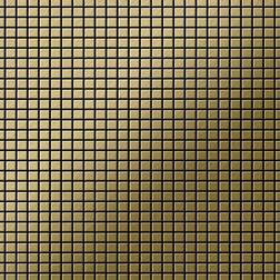 Alloy Alloy - Mosaic tile massiv metal Titanium Gold brushed gold 1.6mm thick Glomesh-Ti-GB