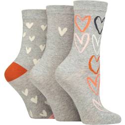 SockShop 3 Pair Caroline Gardner Patterned Heart Outline Light