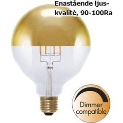 LED Filament Guld Toppförspeglad G125 8W E27 DIMBAR GLOB Ø125mm