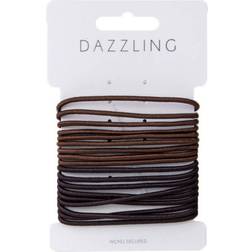 Dazzling Hår 18-pack Hair Ties Brown