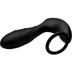 Under Control Vibrador y correa de silicona para próstata con remoto Negro