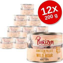 Purizon 24x200g Kyllingefilet & Vildsvin Adult vådfoder kat
