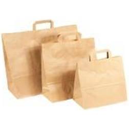 NORDIC Brands Papir pose, brun med hank, 260 x 140 x 320 mm, æske a 200 stk