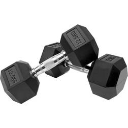 Neo Cast Iron Rubber Hexagonal Dumbbell 12.5kg