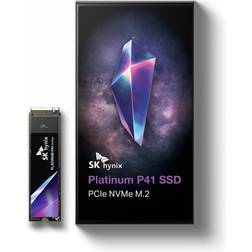 SK hynix SK hynix Platinum P41 500GB PCIe NVMe Gen4 M.2 2280 Internal SSD l Up to 7,000MB/S l Compact M.2 SSD Form Factor SK hynix SSD Internal Solid