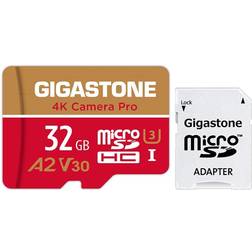 Gigastone 32GB Micro SD Card MicroSD A2 V30 UHS-I U3 C10, 4K UHD Video Recording, 4K Gaming, Read/Write 95/35 MB/s, with MicroSD to SD Adapter for Nintendo Dashcam Gopro Canon Nikon Camera Drone Wyze