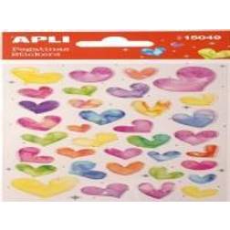 Apli Stickers Hearts, glitter, mix of colors