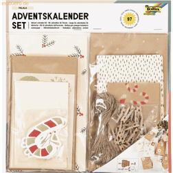 Folia folia 9383 Adventskalenderset "Falala" 97-delat gör-det-själv-pysselset för att designa en individuell adventskalender med eleganta presentpåsar