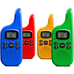 Midland C1425.01 Xt5 Radio Ricetrasmittente Walkie Talkie Per Famiglie 38 Toni Ctcss, Trasmissione Half-duplex, Raggio 4km, Colori Blu, Giallo, Rosso, Verde 4 Ricetrasmettitori