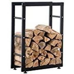 CLP Firewood Stand Keri V2 I Made Of Black Metal I Firewood Rack With