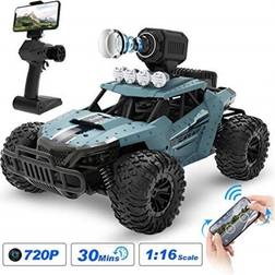 DEERC RC Cars DE36W Remote Control Car with 720P HD FPV Camera 1/16 Scale Off-Road Remote Control Truck High Speed Monster Trucks for Kids Adults 30 M