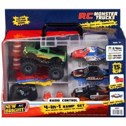 New Bright 1:43 Remote Control Monster Truck RC Car 4-in-1 Ramp Set, Multicolor