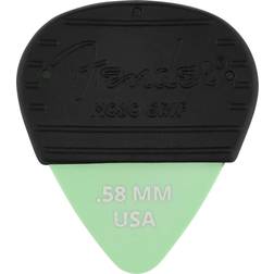 Fender Mojo Grip Picks 3-pack Dura Tone Delrin 351,58 mm Förpackning med 3 plektrum för gitarr Tjocklek: .58 mm Färg: Surf Green
