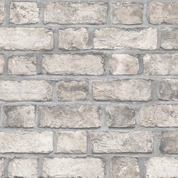 Norwall Farmhouse Brick Taupe Wallpaper
