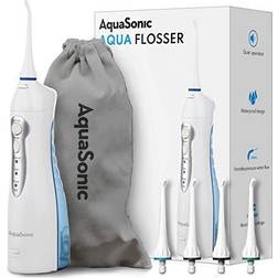 AquaSonic AquaSonic Aqua Flosser Professional Cordless Oral Irrigator with 4 Tips and Travel Bag IPX7 Waterproof with 3 Modes