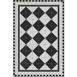 Mosaic Pattern 24" X 36" Vinyl Floor Mat In Black/white white 24in X 36in