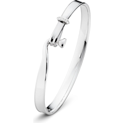 Georg Jensen Sterling Silver Torun Diamond Bangle Bracelet