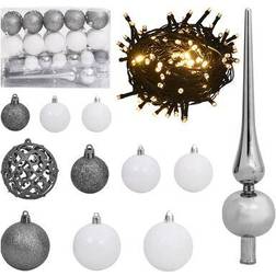 vidaXL Christmas Ball Set with Peak Weihnachtsbaumschmuck 61Stk.