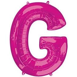 Amscan Letter G Supershape Pink Foil Balloons 34/86cm P55 P50