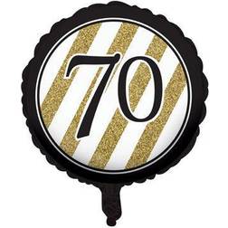 Folieballon '70' Black & Gold