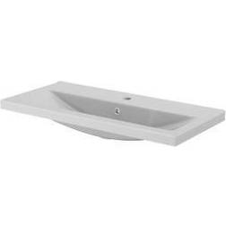 GoodHome Nira White Counter-Mounted Vanity Basin W80.4Cm