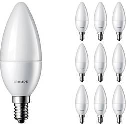 Philips Fordelspakke 10x Corepro LEDcandle E14 matt 2.8W 250lm 827 ekstra varm hvid erstatter 25W