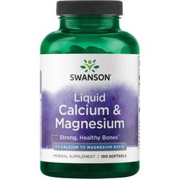 Swanson Flytande Kalcium & Magnesium 100 Mjuka Kapslar