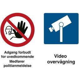 Skilt Adgang forbudt. Videoovervågning A3 297 420 Refleks