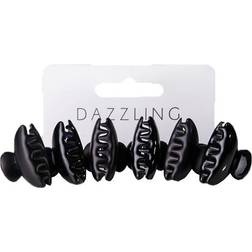 Dazzling Hår 6-pack Hair Clips Black