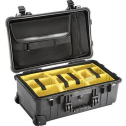 Pelican 1510SC Polycarbonate Studio Case, Black with Padded Yellow Foam Dividers