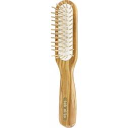 TEK Slim Rectangular Brush In Olive Wood With Pins