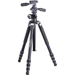 Vanguard VEO 3T 234AP 4-Section Aluminum Travel Tripod with Pan Head, Black