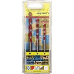 Alpen Karbid Multibor-sats 3 delar MultiCut 100703100 Cylinderskaft 1 sats