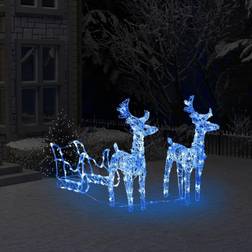 vidaXL Tegmen Reindeers & Sleigh Acrylic Christmas Lamp