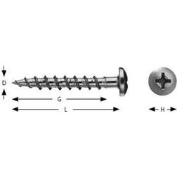 Gipsskrue 4,8x45 Panhoved Ph2 Kærv
