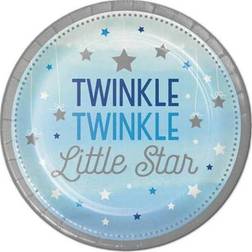 Hoffmaster Group 322229 9 in. 12 by 8 Count Twinkle One Little Star Boy Lunch Plates Case of 12