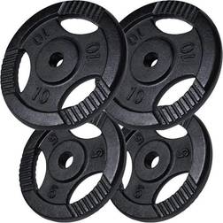 Gorilla Sports Vægtskiver TRIGRIP 2x10kg 2x5kg Pakke 30 kg