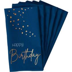 Folat Happy Birthday Servetter Mörkblå