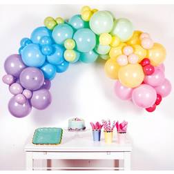 Amscan Rainbow Balloon Party Garland DIY Kit 78pc with Balloon Dots and Tape