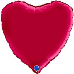 Folieballon Hjerte Satin Cherry