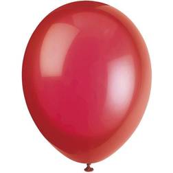 Unique Party 80012 12" Latex Scarlet Red Balloons, Pack of 10