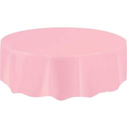 Unique Party 50382 Round Baby Pink Plastic Tablecloth, 7ft